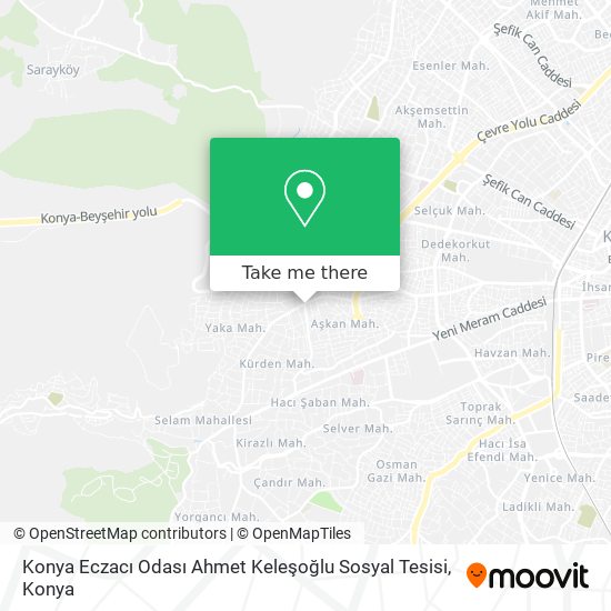 Konya Eczacı Odası Ahmet Keleşoğlu Sosyal Tesisi map