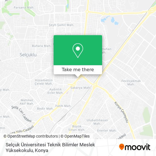 Selçuk Üniversitesi Teknik Bilimler Meslek Yüksekokulu map