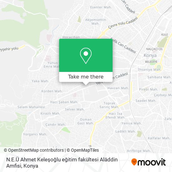 N.E.Ü Ahmet Keleşoğlu eğitim fakültesi Alâddin Amfisi map