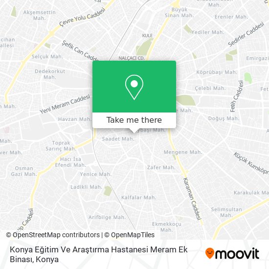 Konya Eğitim Ve Araştırma Hastanesi Meram Ek Binası map