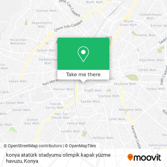 konya atatürk stadyumu olimpik kapalı yüzme havuzu map