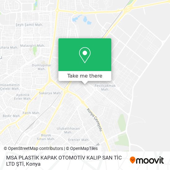 MSA PLASTİK KAPAK OTOMOTİV KALIP SAN TİC LTD ŞTİ map