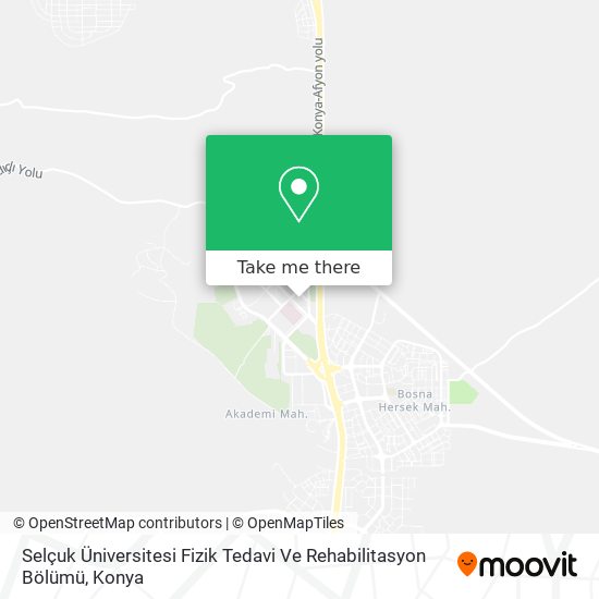 Selçuk Üniversitesi Fizik Tedavi Ve Rehabilitasyon Bölümü map