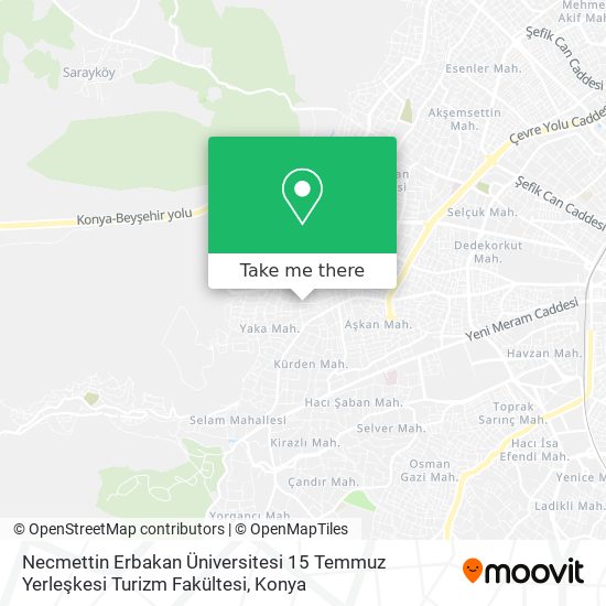 Necmettin Erbakan Üniversitesi 15 Temmuz  Yerleşkesi Turizm Fakültesi map