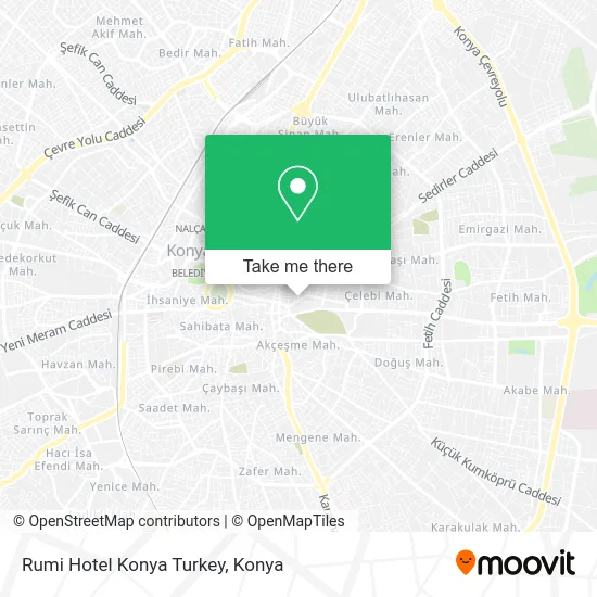 Rumi Hotel Konya Turkey map
