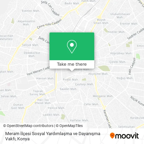 Meram İlçesi Sosyal Yardımlaşma ve Dayanışma Vakfı map