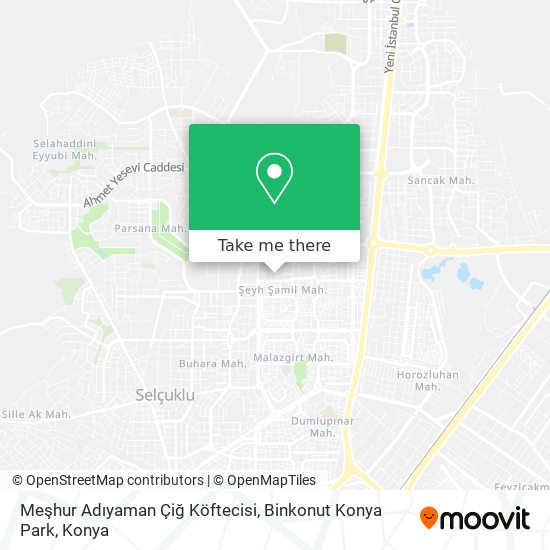 Meşhur Adıyaman Çiğ Köftecisi, Binkonut Konya Park map