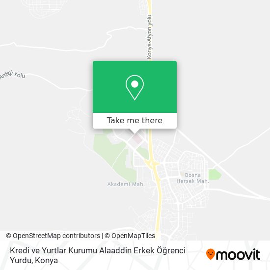 Kredi ve Yurtlar Kurumu Alaaddin Erkek Öğrenci Yurdu map