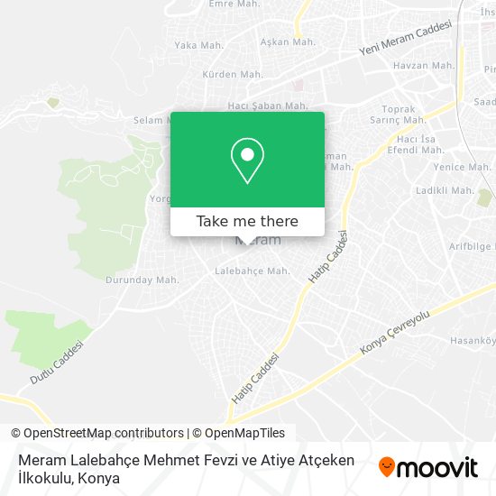 Meram Lalebahçe Mehmet Fevzi ve Atiye Atçeken İlkokulu map