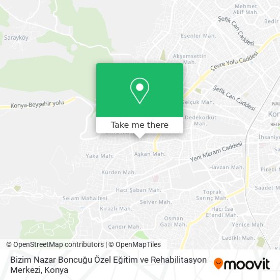 Bizim Nazar Boncuğu Özel Eğitim ve Rehabilitasyon Merkezi map