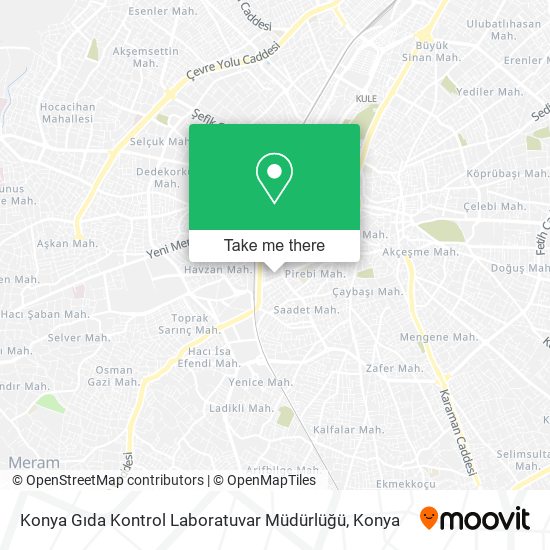 Konya Gıda Kontrol Laboratuvar Müdürlüğü map