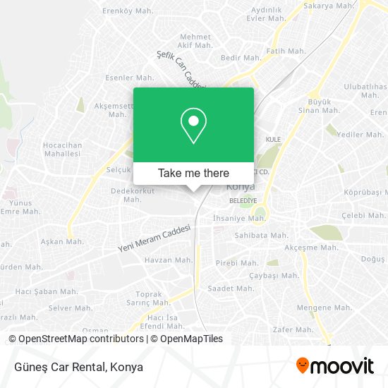 Güneş Car Rental map