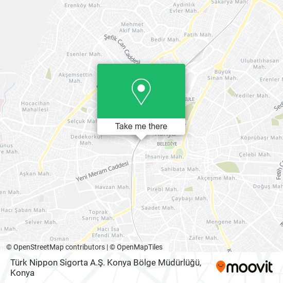 Türk Nippon Sigorta A.Ş. Konya Bölge Müdürlüğü map