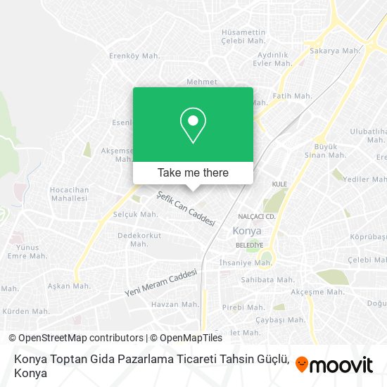 Konya Toptan Gida Pazarlama Ticareti Tahsin Güçlü map