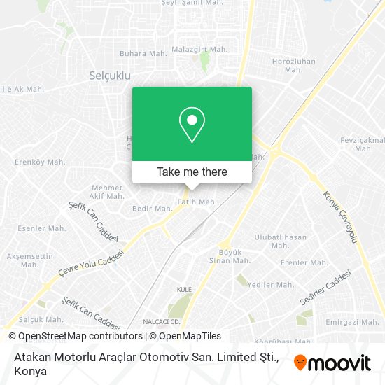 Atakan Motorlu Araçlar Otomotiv San. Limited Şti. map