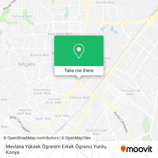 Mevlana Yüksek Ögrenim Erkek Ögrenci Yurdu map