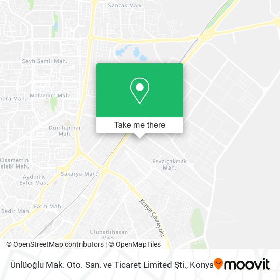 Ünlüoğlu Mak. Oto. San. ve Ticaret Limited Şti. map