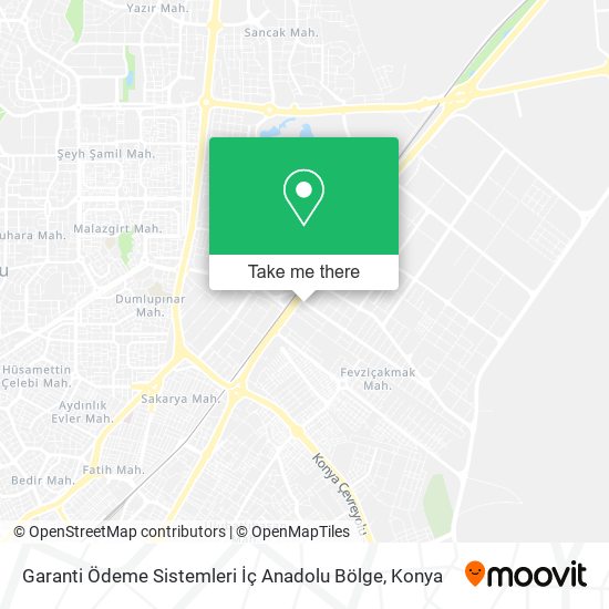 Garanti Ödeme Sistemleri İç Anadolu Bölge map