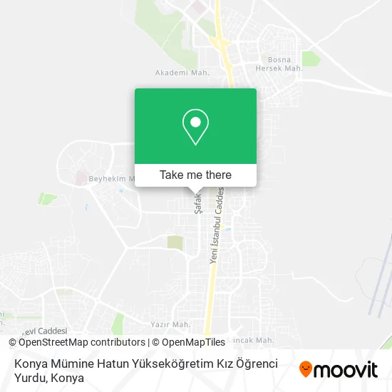 Konya Mümine Hatun Yükseköğretim Kız Öğrenci Yurdu map