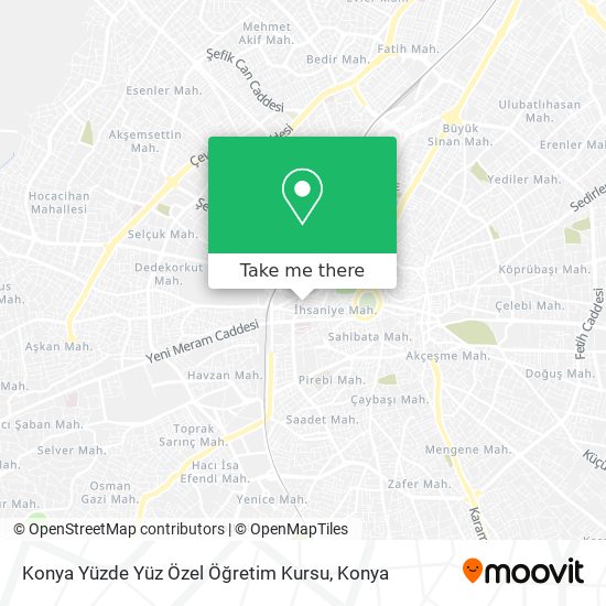 Konya Yüzde Yüz Özel Öğretim Kursu map