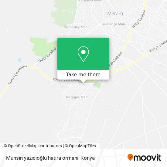 Muhsin yazıcıoğlu hatıra ormanı map