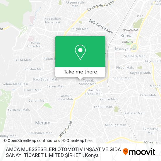 AMCA MÜESSESELERİ OTOMOTİV İNŞAAT VE GIDA SANAYİ TİCARET LİMİTED ŞİRKETİ map