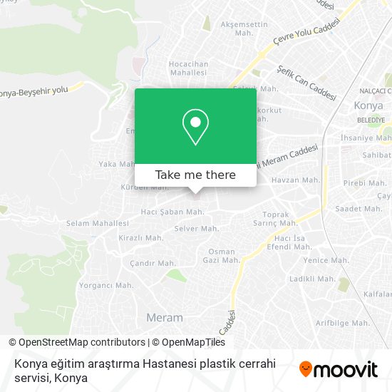 Konya eğitim araştırma Hastanesi plastik cerrahi servisi map