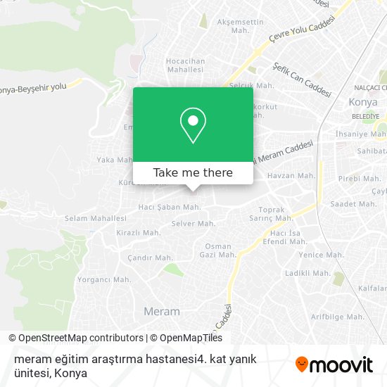 meram eğitim araştırma hastanesi4. kat yanık ünitesi map