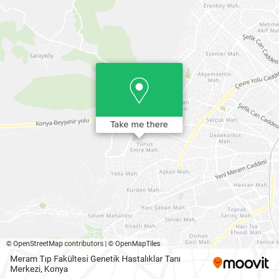 Meram Tıp Fakültesi Genetik Hastalıklar Tanı Merkezi map