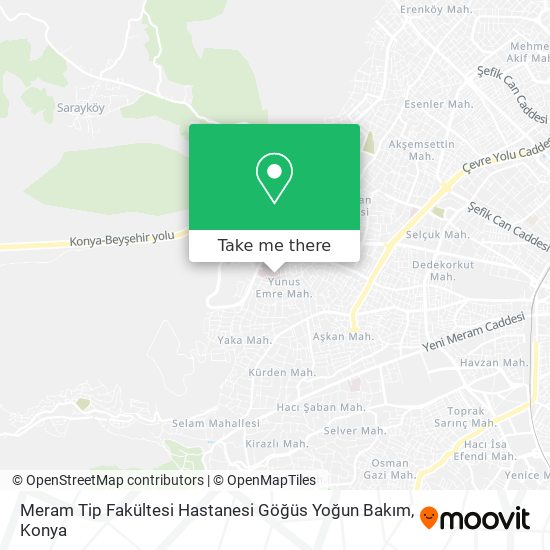 Meram Tip Fakültesi Hastanesi Göğüs Yoğun Bakım map