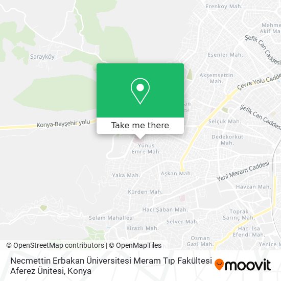 Necmettin Erbakan Üniversitesi Meram Tıp Fakültesi Aferez Ünitesi map