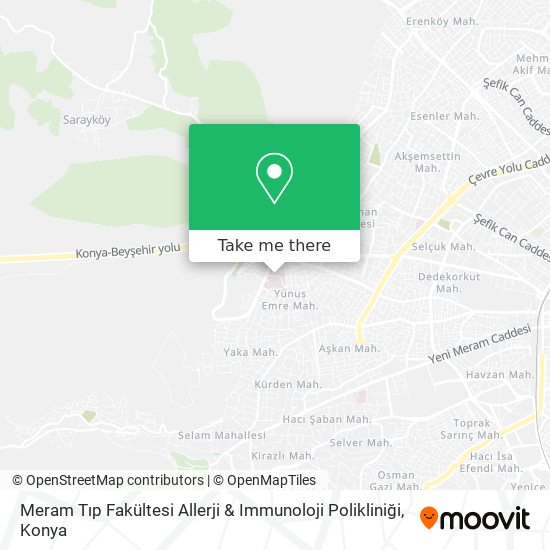 Meram Tıp Fakültesi Allerji & Immunoloji Polikliniği map