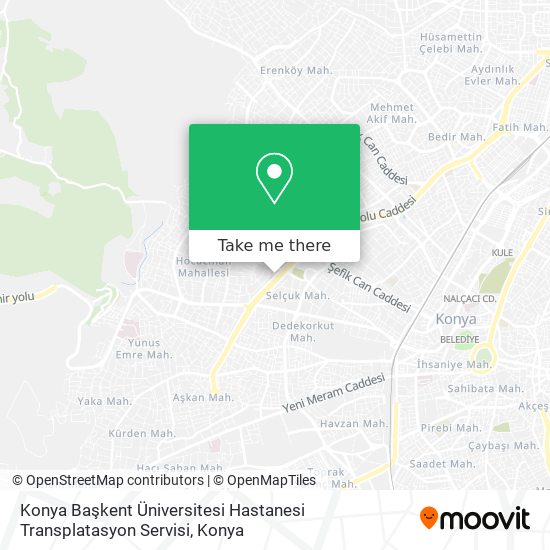 Konya Başkent Üniversitesi Hastanesi Transplatasyon Servisi map