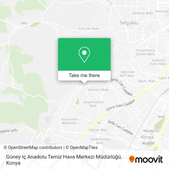 Güney iç Anadolu Temiz Hava Merkezi Müdürlüğü map