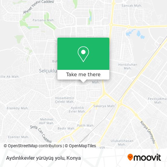 Aydınlıkevler yürüyüş yolu map