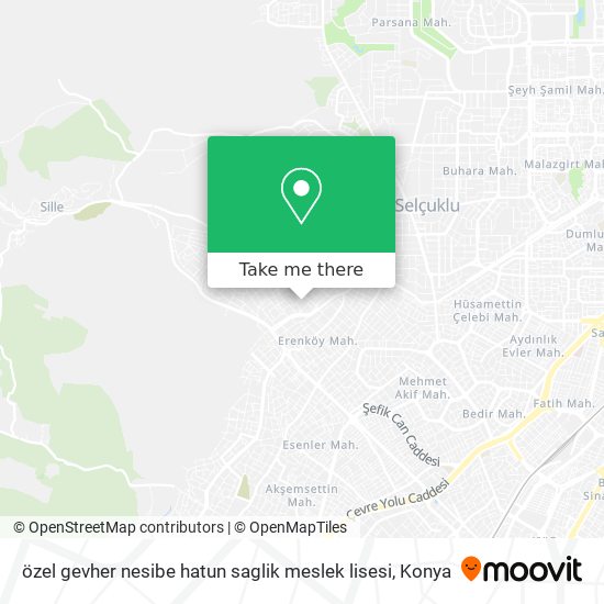 özel gevher nesibe hatun saglik meslek lisesi map