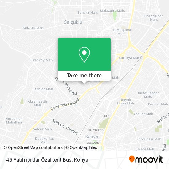 45 Fatih ışıklar Özalkent Bus map