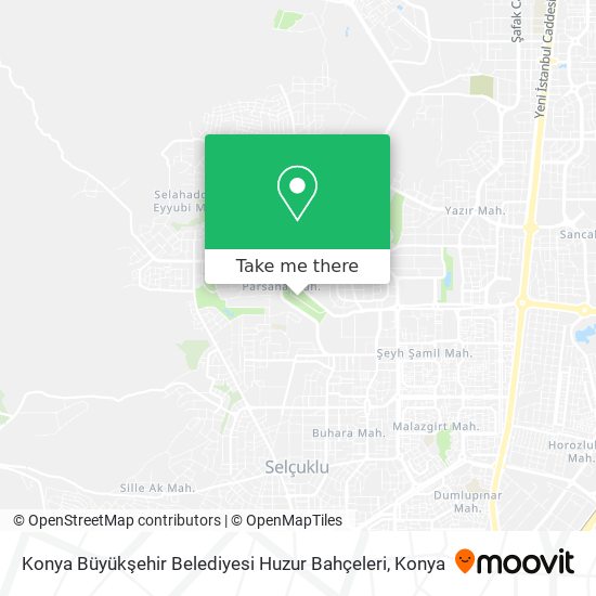 Konya Büyükşehir Belediyesi Huzur Bahçeleri map