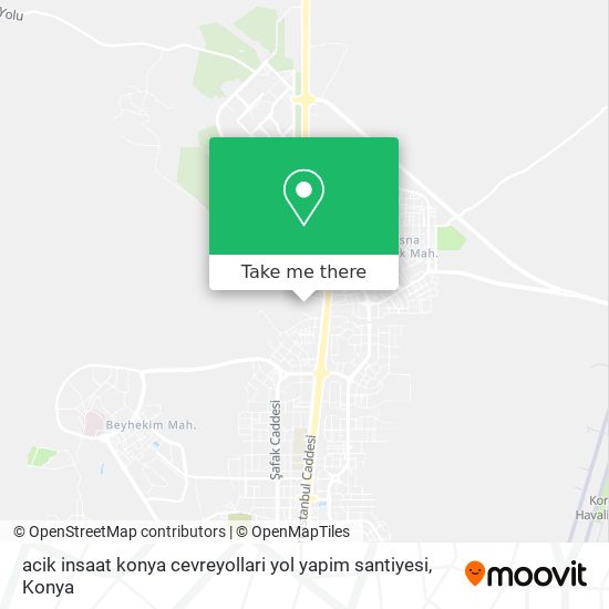 acik insaat konya cevreyollari yol yapim santiyesi map