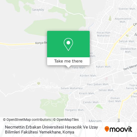 Necmettin Erbakan Üniversitesi Havacılık Ve Uzay Bilimleri Fakültesi Yemekhane map