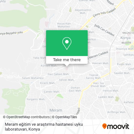 Meram eğitim ve araştırma hastanesi uyku laboratuvarı map
