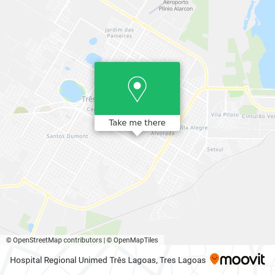 Hospital Regional Unimed Três Lagoas map