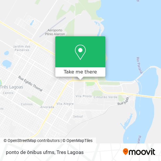 ponto de ônibus ufms map