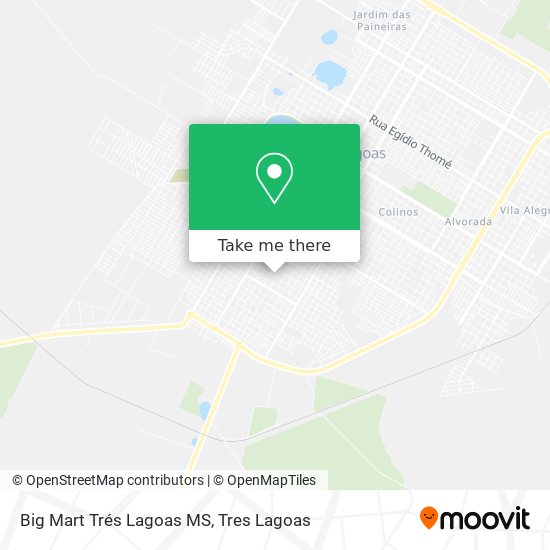 Big Mart Trés Lagoas MS map