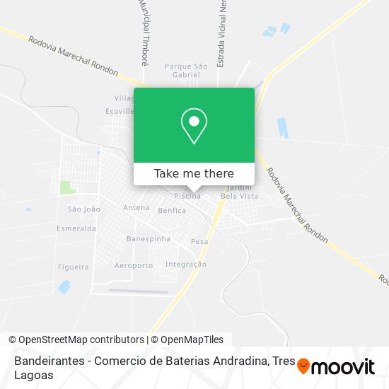 Bandeirantes - Comercio de Baterias Andradina map