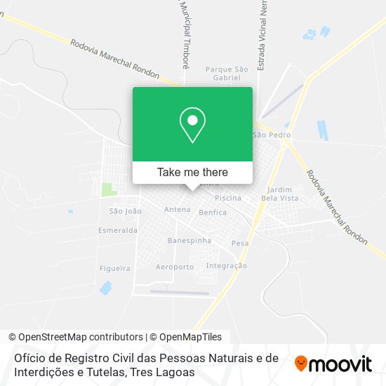 Ofício de Registro Civil das Pessoas Naturais e de Interdições e Tutelas map