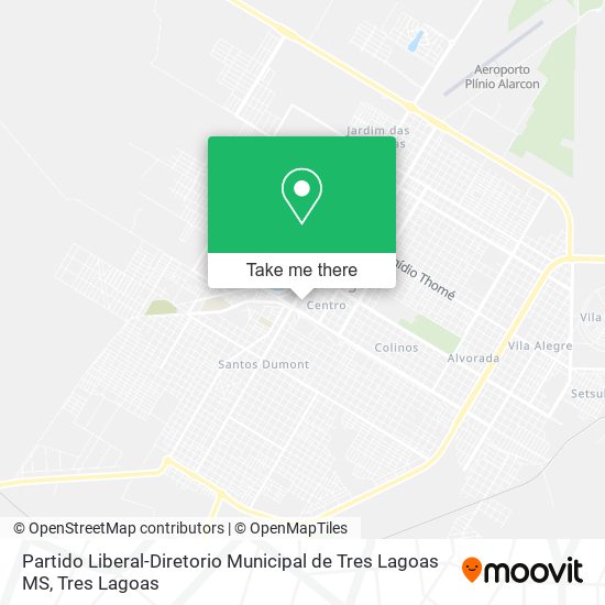 Mapa Partido Liberal-Diretorio Municipal de Tres Lagoas MS