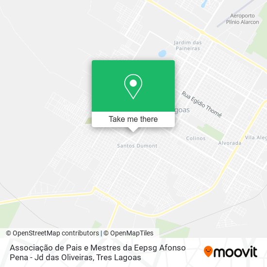 Mapa Associação de Pais e Mestres da Eepsg Afonso Pena - Jd das Oliveiras