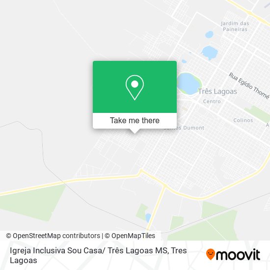 Mapa Igreja Inclusiva Sou Casa/ Três Lagoas MS