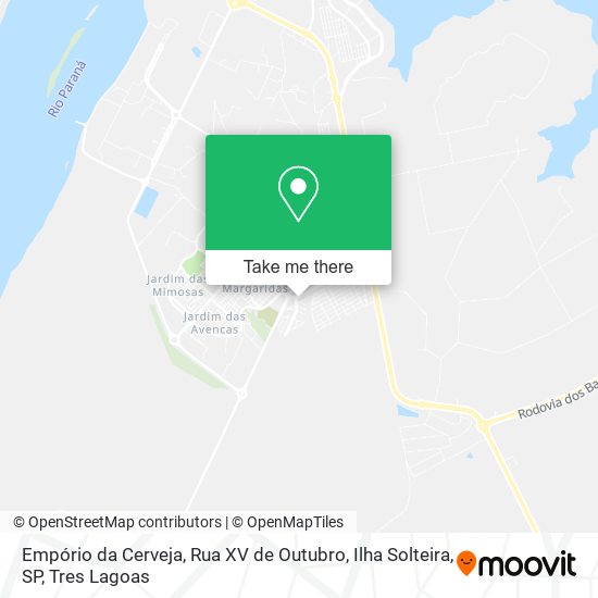 Mapa Empório da Cerveja, Rua XV de Outubro, Ilha Solteira, SP